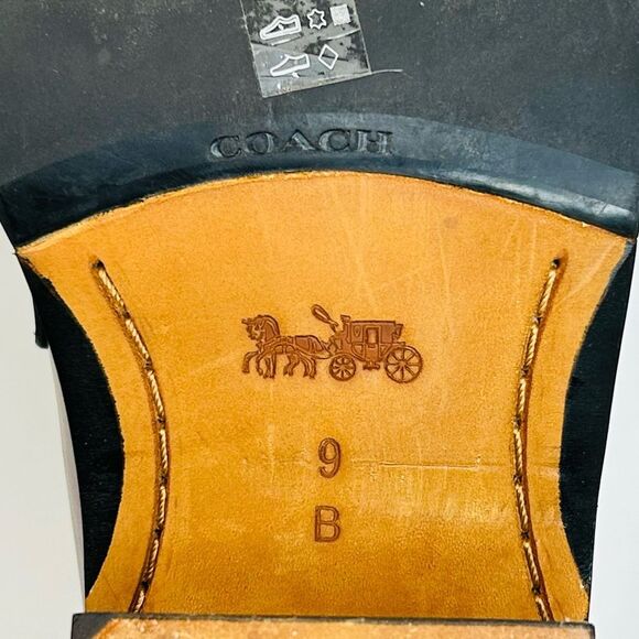 Coach Heath Block Heel Penny Loafer Mirror Metallic Leather size 9 EUC - Picture 8 of 11